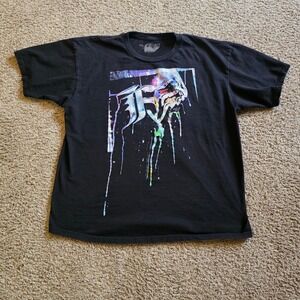 Fox‎ Racing Mens XXL Black Graphic T-Shirt Paint Drip Logo Graffiti Regular Fit